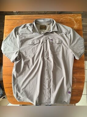 Howler Brothers Light Gray Short-Sleeve Button Down Shirt
